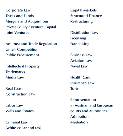 Areas of Practice. Commercial Law, Mergers and Acquisitions,Joint Ventures,Corporate Law,Acquisitions, Estates and Trusts,Antitrust and Trade Regulation,Unfair Competition,Public Procurement,Bankruptcy,Intellectual Property,Trademarks,Advertising and Marketing,Media Law,Aviation,Construction Law,Real Estate,Food and Drug Regulation,Labor Law,Probate,Insurance,Torts,Civil and Professional Liability,Criminal Law (commercial and tax),Constitutional Law,Administrative Law,Law of the European Union,Litigation,Arbritation